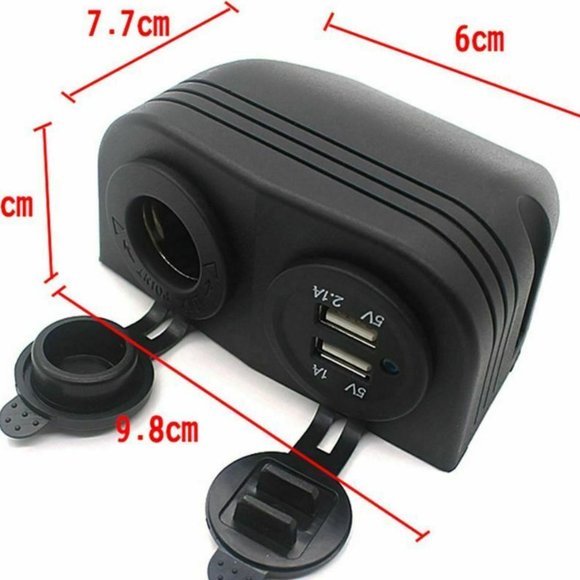Marine 12V Dual Car-Boat-ATV Cigarette Lighter Socket Splitter USB Charger - Picture 4 of 5